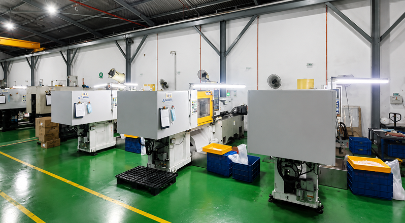 Hot stamping machines on the factory floor